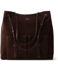 Prada - Large Suede Route Shoulder Bag - Lyst
