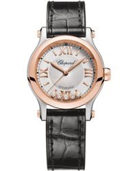 Chopard - Rose Gold, Stainless Steel And Diamond Happy Sport Automatic Watch 30mm - Lyst