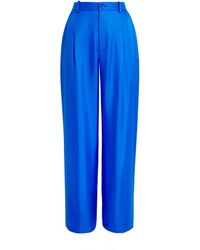 LAPOINTE - Silk Pleated Wide-Leg Trousers - Lyst