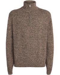 7 For All Mankind - Wool-Cotton Half-Zip Sweater - Lyst