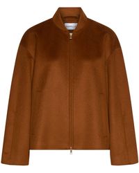 Marella - Virgin Wool-Cashmere Bomber Jacket - Lyst