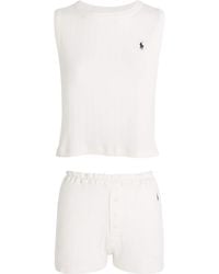 Polo Ralph Lauren - Cotton Pointelle Tank And Shorts Pyjama Set - Lyst