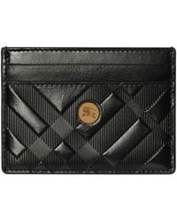 Burberry - Embossed Check Card Holder - Lyst