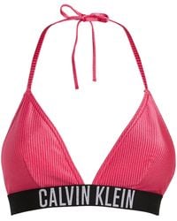 Calvin Klein - Rib-knit Logo Bikini Top - Lyst