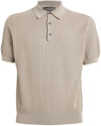 Emporio Armani - Patterned-knit Polo Sweater - Lyst