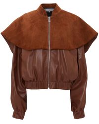 JW Anderson - Oversized-collar Leather Bomber Jacket - Lyst