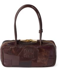 Miu Miu - Leather Beau Patchwork Top-Handle Bag - Lyst