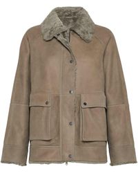 Brunello Cucinelli - Shearling-Lined Leather Jacket - Lyst