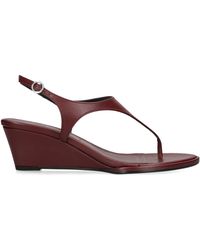 Aeyde - Leather Roose Wedge Sandals 55 - Lyst