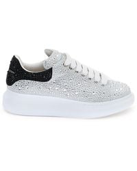 Alexander McQueen - Leather Crystal-embellished Oversized Sneakers - Lyst
