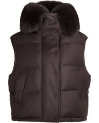 Yves Salomon - Virgin Wool-Silk Fox Trim Gilet - Lyst