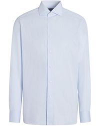 Zegna - Centoventimila Cotton Micro-stripe Shirt - Lyst