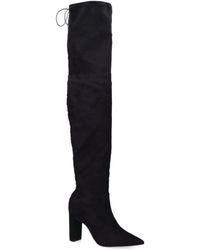 RRP £210 CARVELA KG WISH SIZE 3 4 6 7 BLACK TAN REAL SUEDE THIGH OVER KNEE BOOTS 