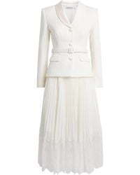 cream tinsel boucle midi dress self-portrait - Cream Boucle Midi Dress