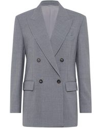 Brunello Cucinelli - Virgin Wool Double-breasted Blazer - Lyst