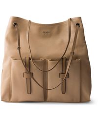 Prada - Large Leather Route Shoulder Bag - Lyst