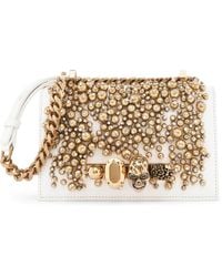 McQueen - Leather Embellished Jewelled Satchel - Lyst