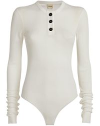 Khaite - Cotton-blend Janelle Henley Bodysuit - Lyst