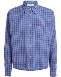About Blank - Cotton Raw-Hem Check Shirt - Lyst