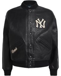 Polo Ralph Lauren - X Yankees Leather Bomber Jacket - Lyst