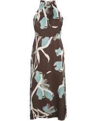 MAX&Co. - Satin Print Midi Dress - Lyst