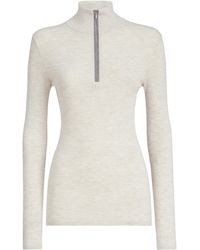 Brunello Cucinelli - Virgin Wool-Cashmere Half-Zip Sweater - Lyst