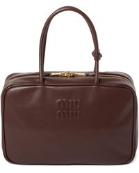 Miu Miu - Leather Beau Top-Handle Bag - Lyst