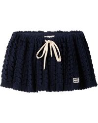 Miu Miu - Cotton Crochet Mini Skirt - Lyst