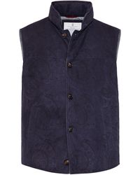 Brunello Cucinelli - Suede Down-padded Paisley Gilet - Lyst
