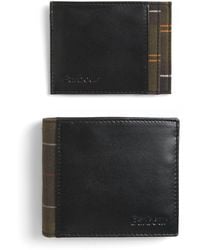 Barbour - Leather Tartan-Detail Wallet And Card Holder Gift Set - Lyst