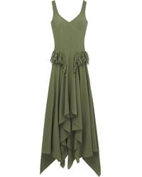 McQueen - Silk Asymmetric Midi Dress - Lyst