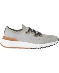 Brunello Cucinelli - Cotton-Blend Chiné-Knit Sneakers - Lyst
