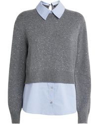 Maje - Wool-Blend 2-In-1 Sweater And Shirt - Lyst