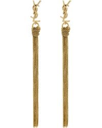 Saint Laurent - Pompons Chains Earrings - Lyst