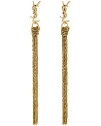 Saint Laurent - Pompons Chains Earrings - Lyst