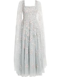 Needle & Thread - Cape-Sleeve Versailles Ditsy Maxi Dress - Lyst