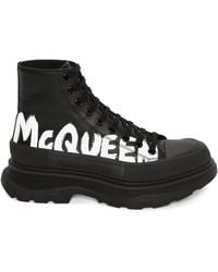 Alexander McQueen - Tread Slick Leather Low-top Sneakers - Lyst