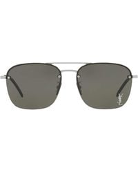 Saint Laurent - Metal Aviator Sunglasses - Lyst