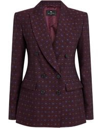Etro - Floral Jacquard Double-Breasted Blazer - Lyst