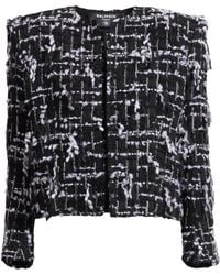 Balmain - Frayed Tweed Cropped Jacket - Lyst