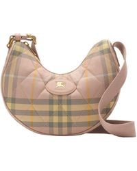Burberry - Check Horseshoe Cross-Body Bag - Lyst