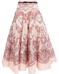 Zimmermann - Crush Silk Blend Skirt - Lyst