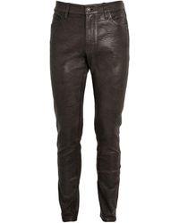 PAIGE - Leather Icon Lennox Slim Trousers - Lyst