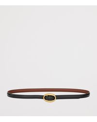 Saint Laurent - Leather Reversible Oval-Buckle Belt - Lyst