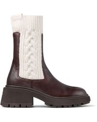 Jimmy Choo - Tamia 70 Leather And Knit Boots - Lyst