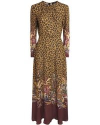 Etro - Long-Sleeve Leopard Maxi Dress - Lyst