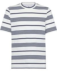 Brunello Cucinelli - Multi-stripe Crew Neck T-shirt - Lyst
