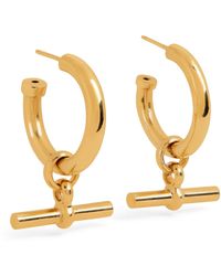 Tilly Sveaas - Large Gold-plated T-bar Hoop Earrings - Lyst