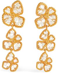 Zimmermann - Gold-plated Brass And Pearl Bloom Earrings - Lyst