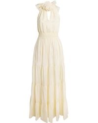 Sandro - Linen-Blend Tiered Maxi Dress - Lyst